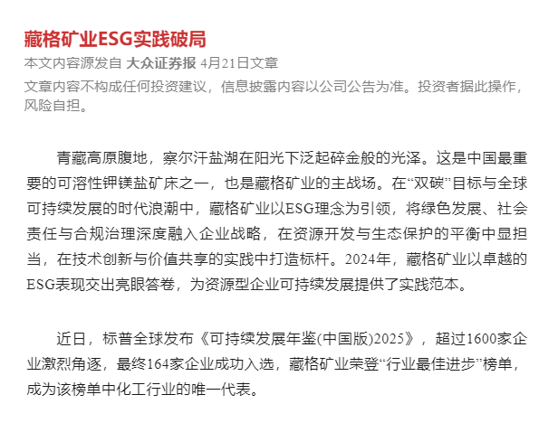 龙8头号玩家矿业ESG实际破局